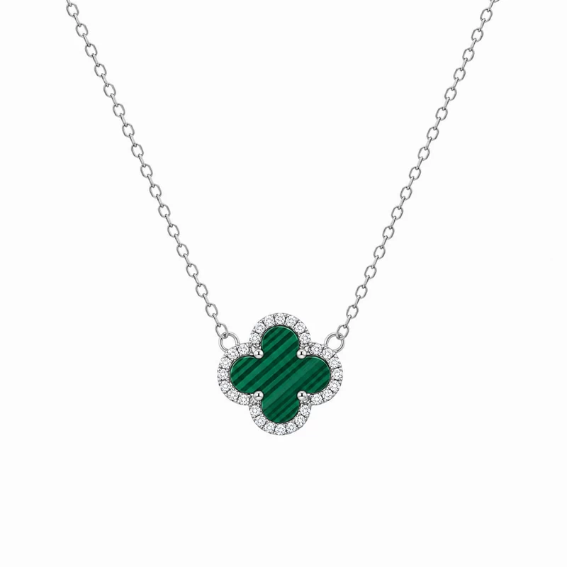 925 silver green clover necklace 925 silver green clover necklace