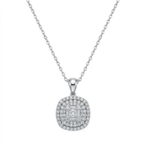 925 silver zircon cluster necklace