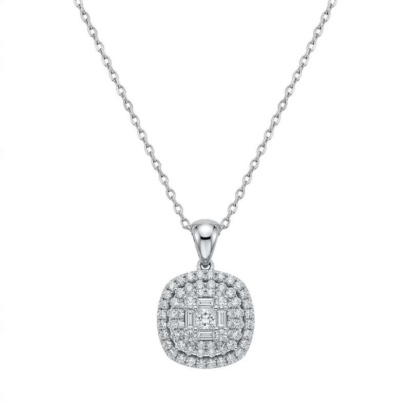 925 silver zircon cluster necklace 925 silver zircon cluster necklace