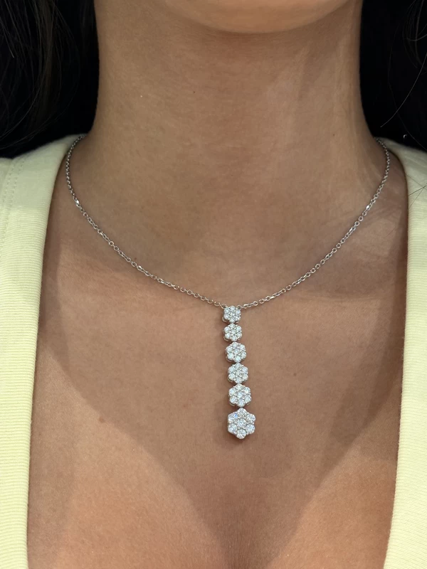 925 silver floral drop necklace 925 silver floral drop necklace