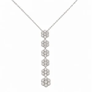 925 silver floral drop necklace