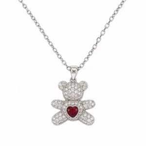 925 silver teddy bear necklace
