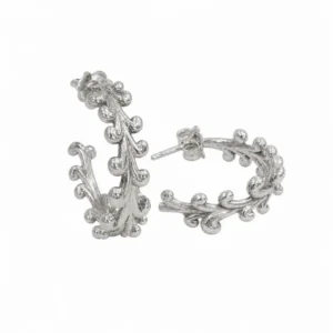 925 silver italian vine hoop earrings