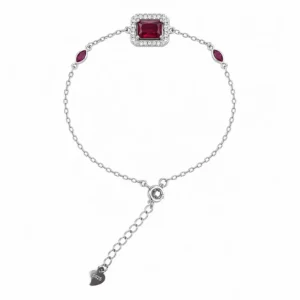 925 silver ruby zircon bracelet