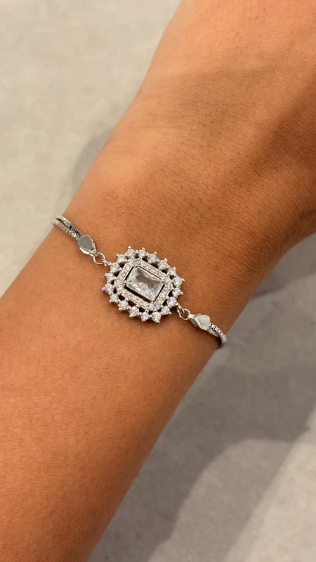 925 silver emerald cut zircon bracelet 925 silver emerald cut zircon bracelet
