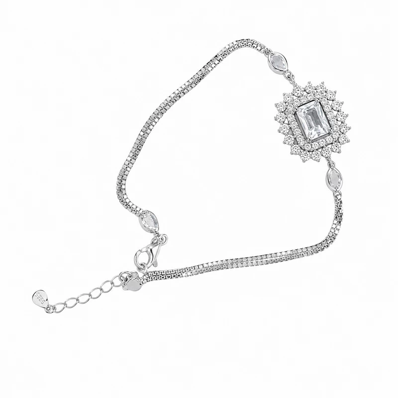 925 silver emerald cut zircon bracelet 925 silver emerald cut zircon bracelet