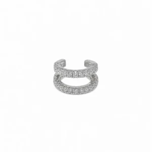 925 silver double row ear cuff