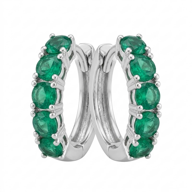 925 silver emerald green huggie earrings 925 silver emerald green huggie earrings