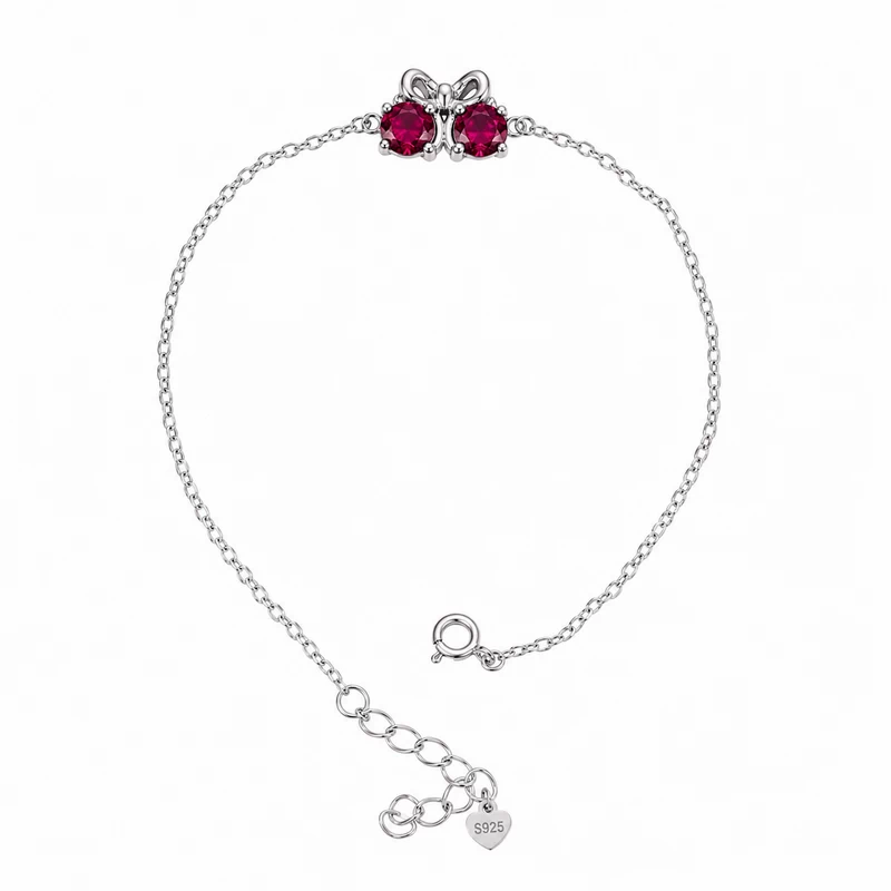 925 silver ruby bow bracelet 925 silver ruby bow bracelet