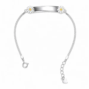 925 silver daisy id bracelet