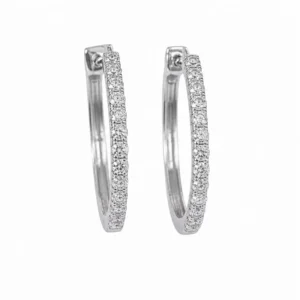 925 silver classic zircon hoop earrings