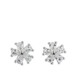 925 silver star blossom stud earrings
