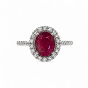 925 silver ruby halo ring