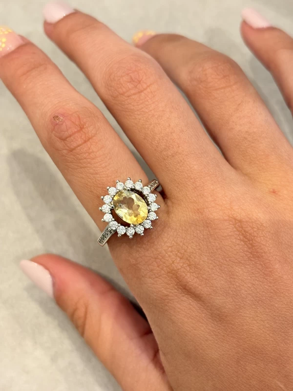 925 silver citrine halo ring 925 silver citrine halo ring