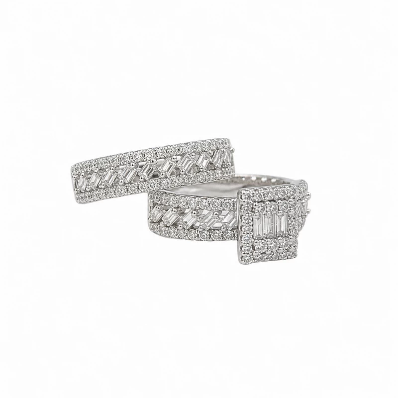 925 silver baguette halo ring 925 silver baguette halo ring