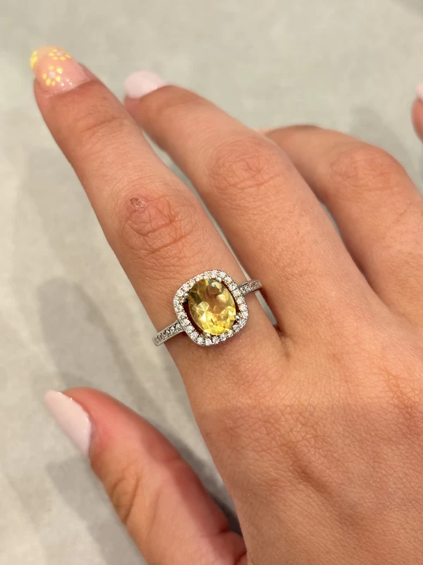 925 silver citrine cushion halo ring 925 silver citrine cushion halo ring