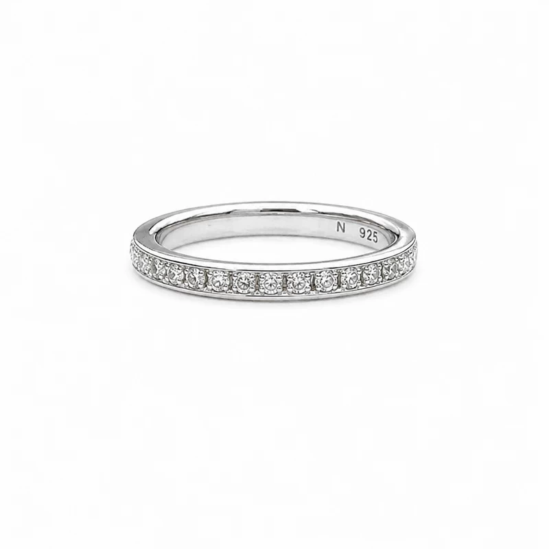 925 silver classic pavé band ring 925 silver classic pavé band ring