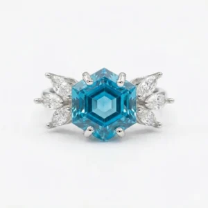 925 silver radiant cut yellow zircon halo ring