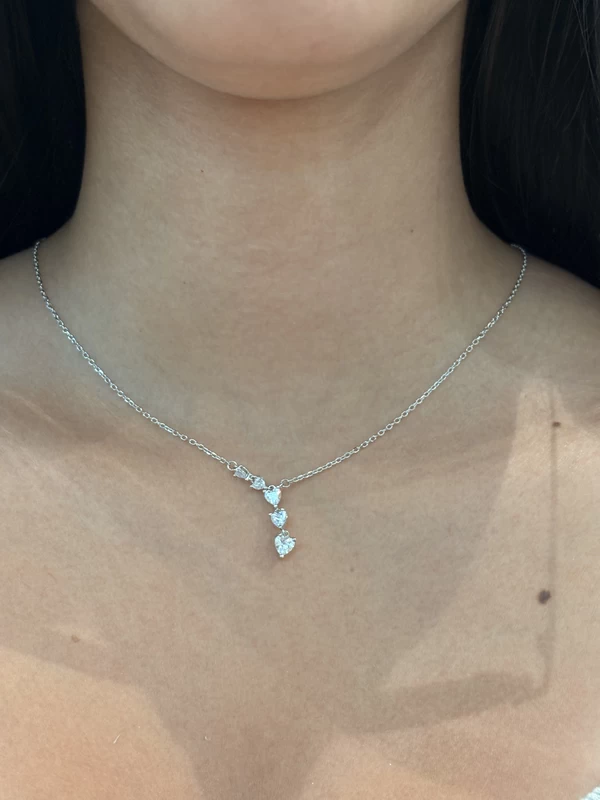 925 silver heart cascade necklace 925 silver heart cascade necklace