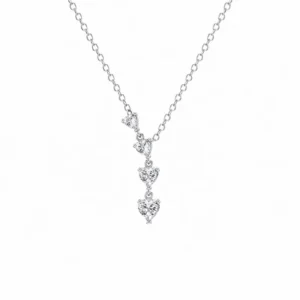 925 silver heart cascade necklace