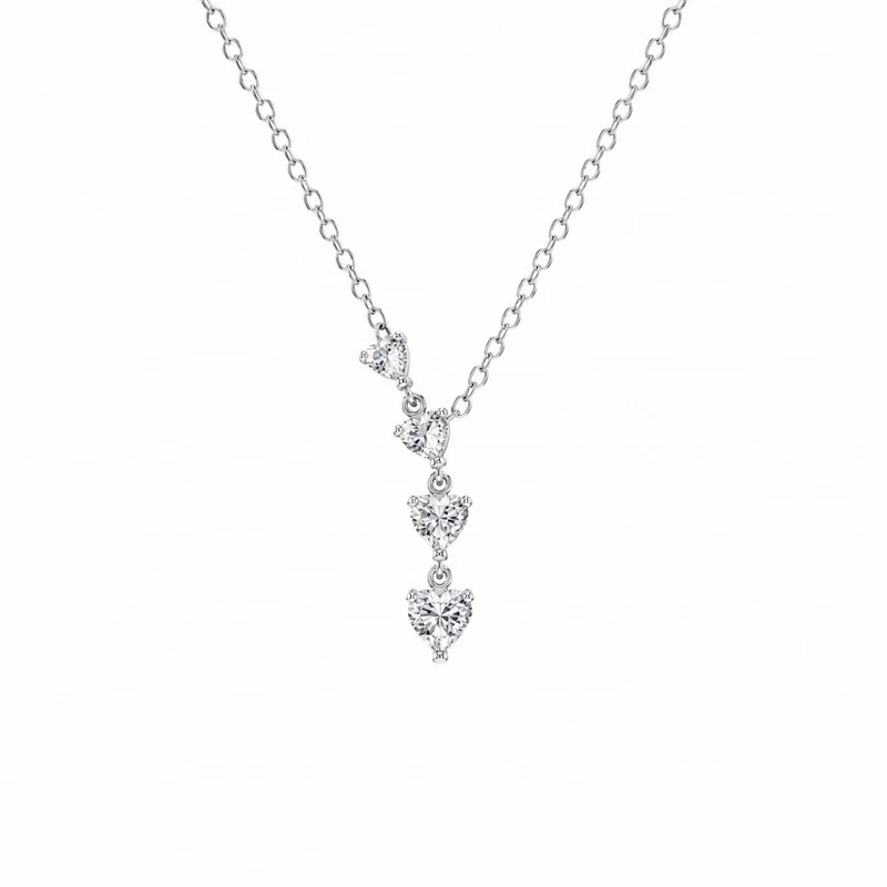 925 silver heart cascade necklace 925 silver heart cascade necklace