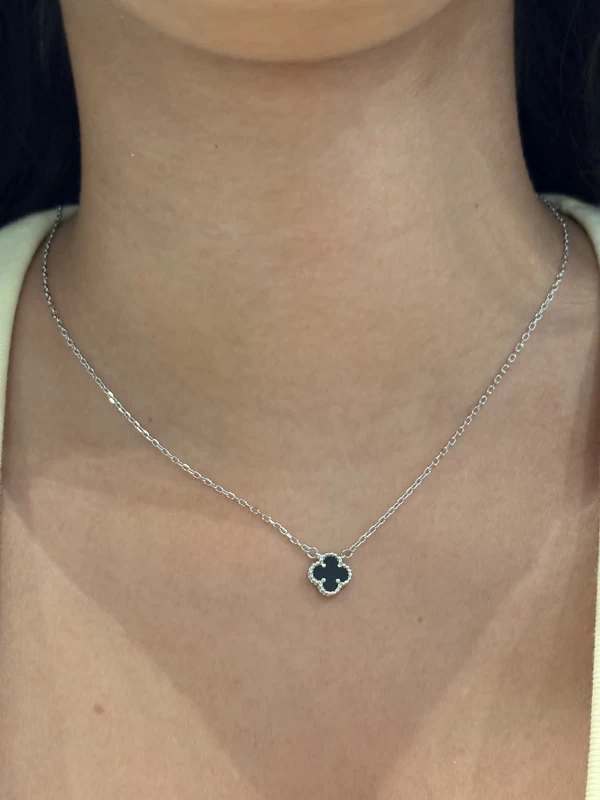 925 silver black clover necklace 925 silver black clover necklace