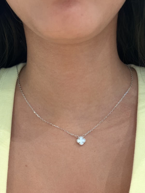 75 2 925 silver black clover necklace 75 2 925 silver black clover necklace