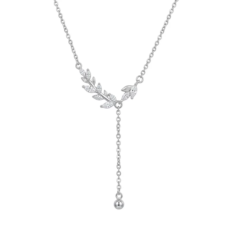 925 silver leaf drop necklace 925 silver leaf drop necklace