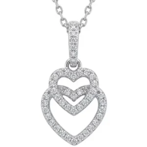 925 silver double heart necklace