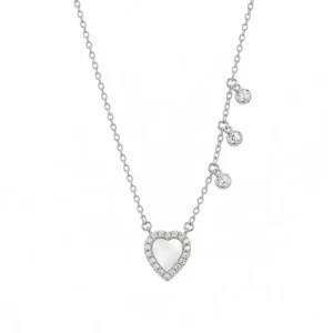925 silver mother of pearl heart necklace