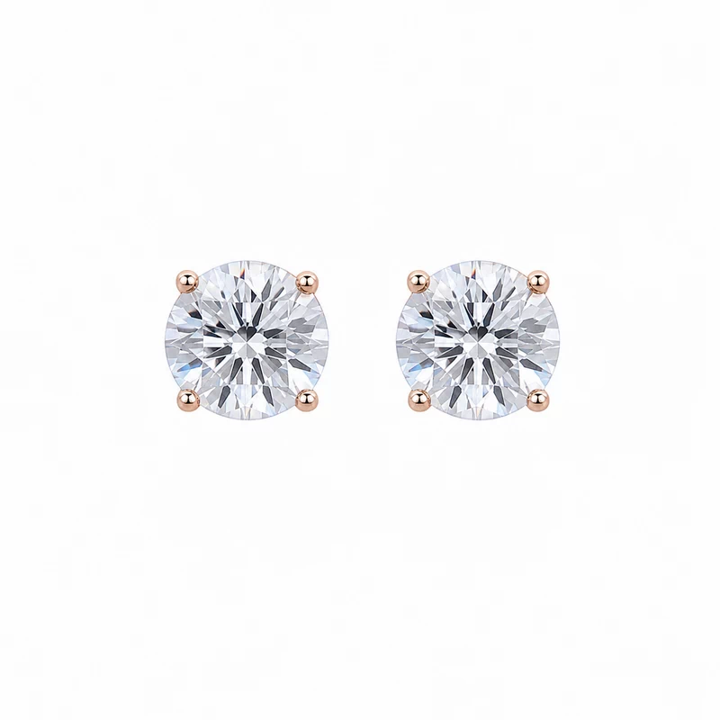925 silver rose gold solitaire stud earrings 925 silver rose gold solitaire stud earrings