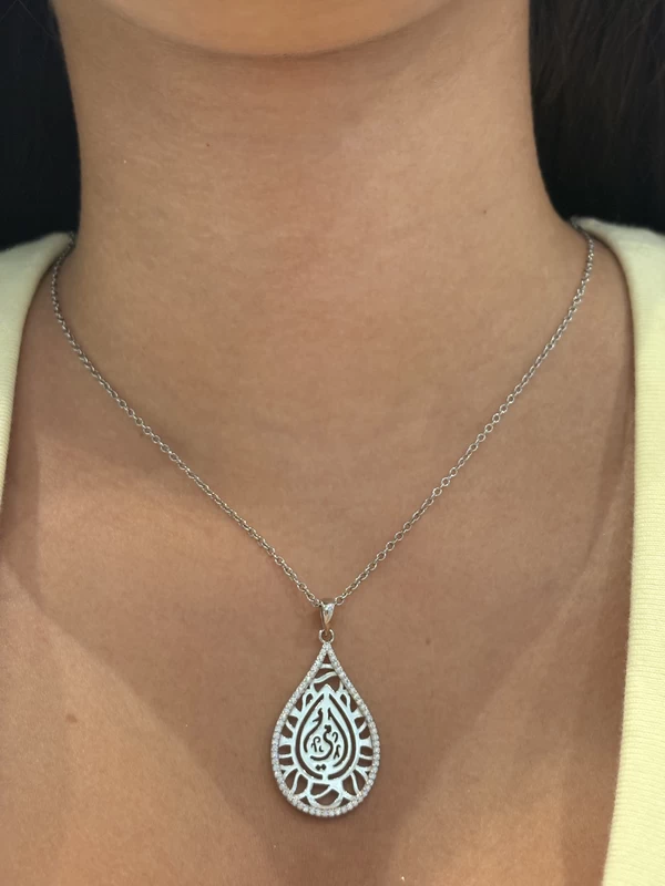 925 silver arabic calligraphy teardrop necklace 925 silver arabic calligraphy teardrop necklace