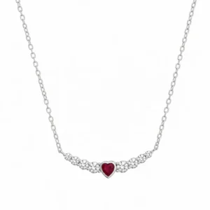 925 silver ruby heart necklace