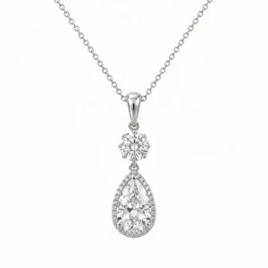 925 silver pear drop necklace
