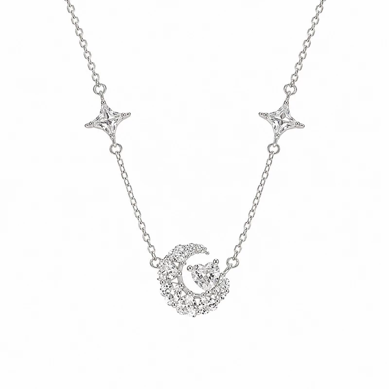925 silver moon & stars necklace 925 silver moon & stars necklace